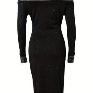 Greek Print Off Shoulder Dress, Casual Bodycon Long Sleeve Bag Hip Maxi Dress, W